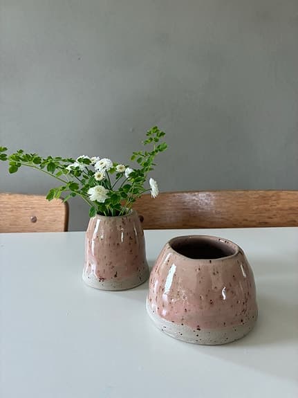 Handgjorda vaser i rosa