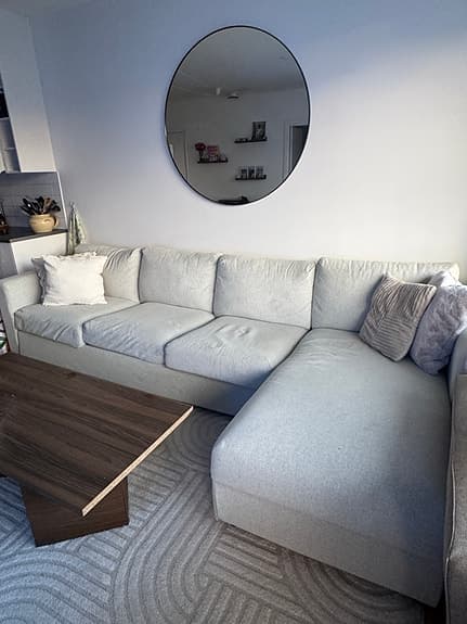 Ikea Vimle 4-sitssoffa med schäslong i färgen Gunnared beige