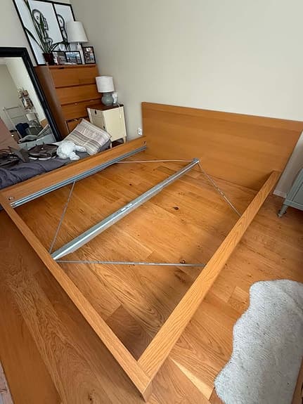 IKEA MALM, sängram-/sängstomme i ekfanér