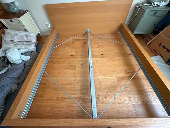 IKEA MALM, sängram-/sängstomme i ekfanér