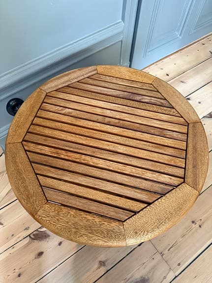 bord runt certifierat trä diameter 60 cm höjd 45 cm balkong trädgård