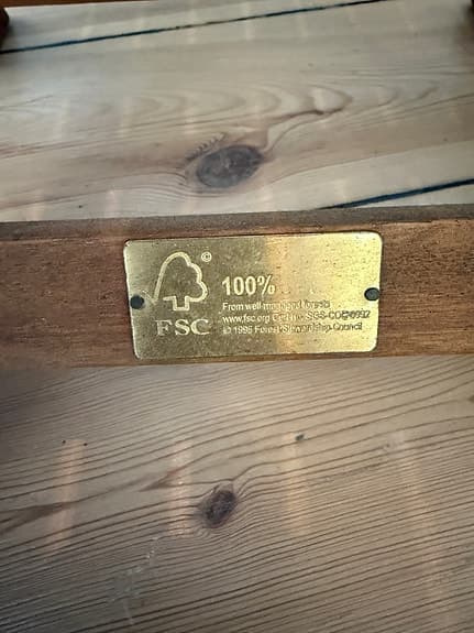 bord runt certifierat trä diameter 60 cm höjd 45 cm balkong trädgård