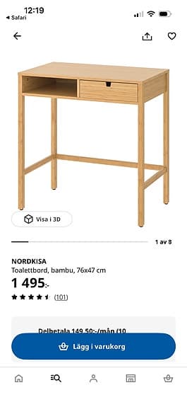 Skrivbord från iKEA i bambu
