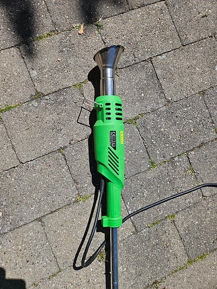 Grön ogräsbrännare el med långt skaft