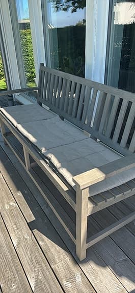 ArtWood teaksoffa med dynor grå 180 cm bred