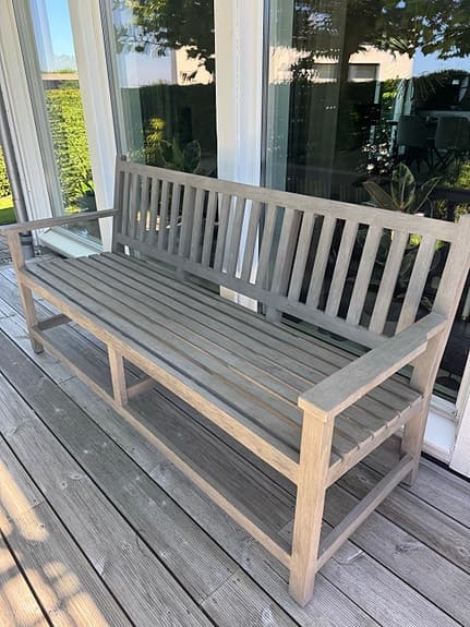 ArtWood teaksoffa med dynor grå 180 cm bred