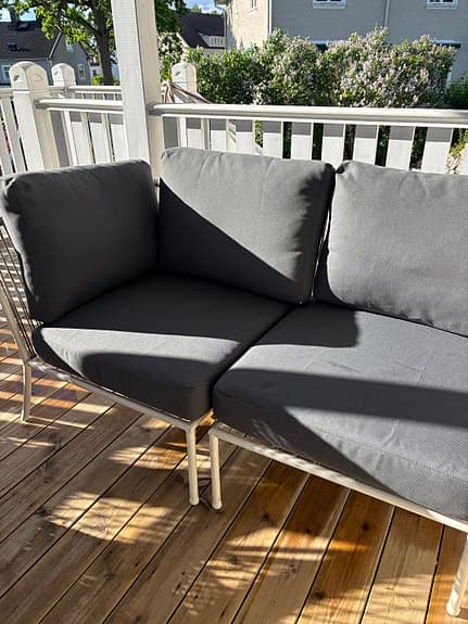 Utesoffa IKEA Segerön med dynor Duvholmen för balkong, uteplats eller altan