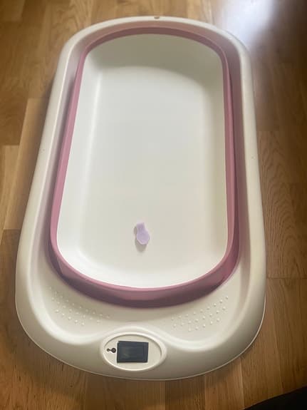 Hopfällbart babybadkar rosa/vitt