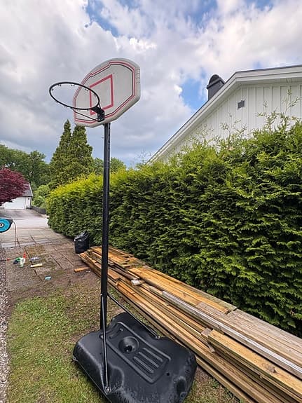 Flyttbar basketställning med platta ,Pro Touch.