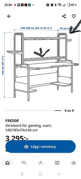 Fredde gamingbord databord skrivbord