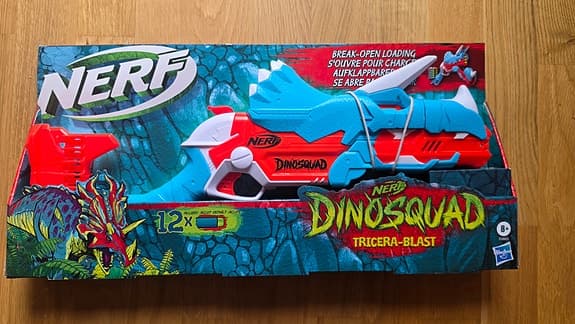 Nerf Dinosquad Tricera-Blast blaster.