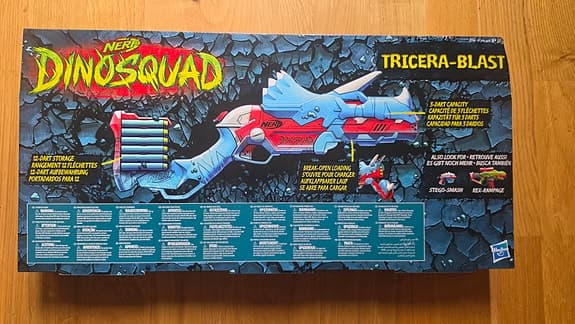 Nerf Dinosquad Tricera-Blast blaster.