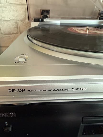 Denon DP-29F skivspelare silver + tillbehör