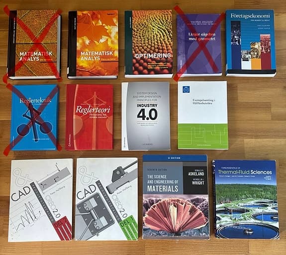Kurslitteratur LiU, Maskinteknik