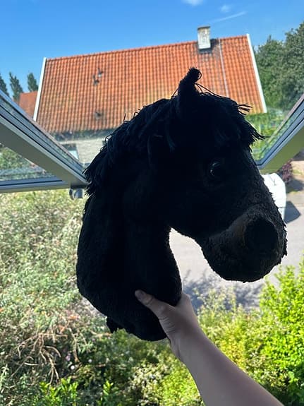 Gullig käpphäst som liknar en riktig häst