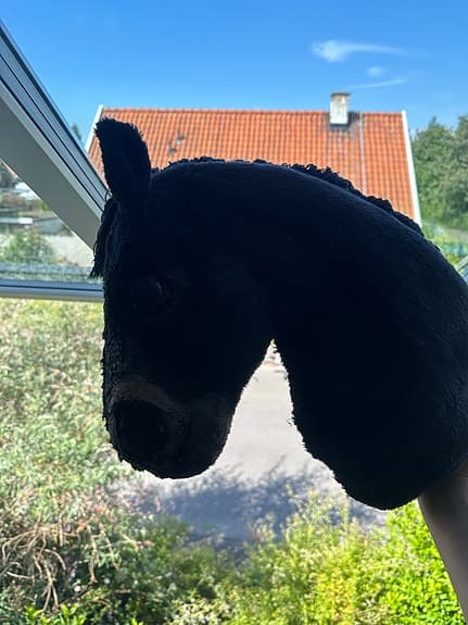 Gullig käpphäst som liknar en riktig häst