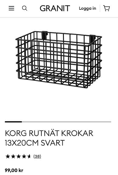 FÖRVARINGSTAVLA RUTNÄT HYLLA 60X100CM SVART med tillbehör Granit