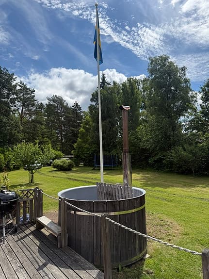 Vedeldad badtunna