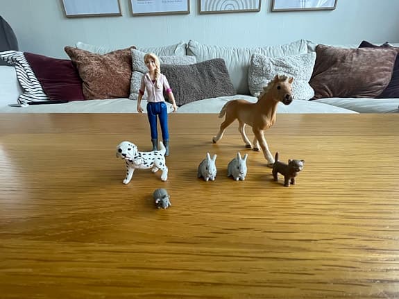 Veterinärklinik med djur