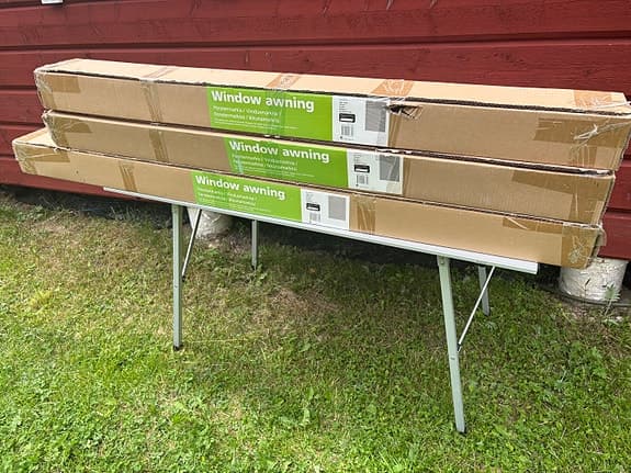 Fönstermarkiser ljusgrå 157x70 cm resp 137x70