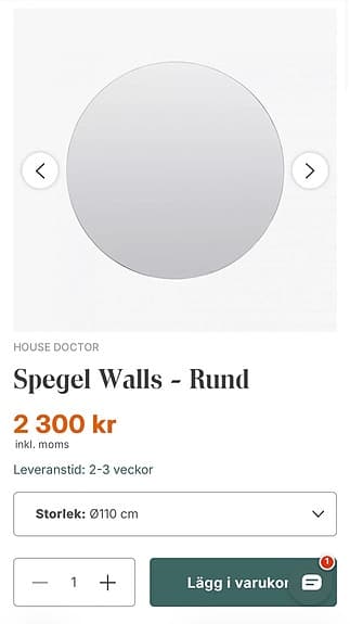 House Doctor Walls rund spegel 110 cm