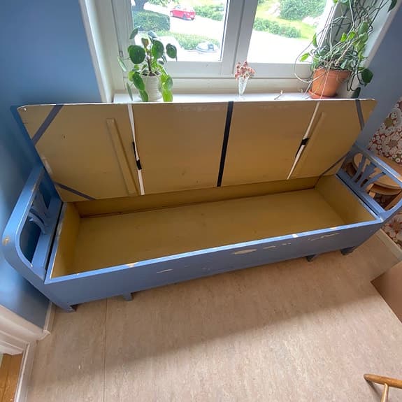 Blå kökssoffa