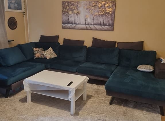 Copenhagen 5-sits Vänstervänd U-formad Soffa med Divan och Schäslong i Sammet