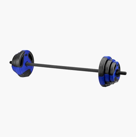 Skivstångsset 20,5 kg med hantlar blå/rosa/grå