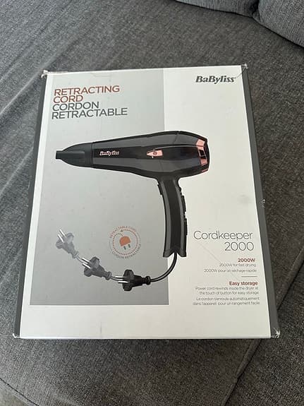 BaByliss hårfön Cordkeeper 2000 + locktång