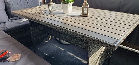 Trädgårdsbord konstrotting gråbrun