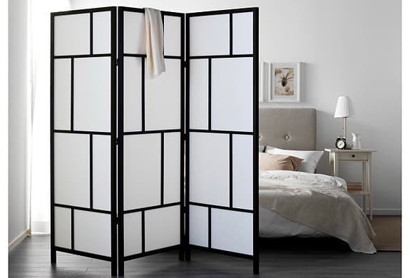 IKEA risör rumsavdelare skärmvägg svart/vit