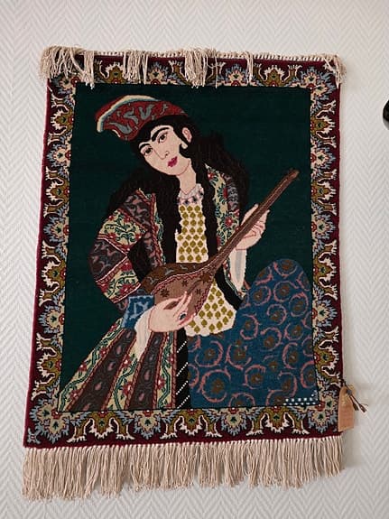 Handknuten Matta/Väggbonad Tabriz Iran