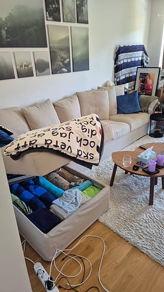 Beige grönlid 4 sits soffa