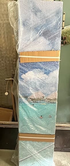 Rumsavdelare med strandmotiv flerfärgad