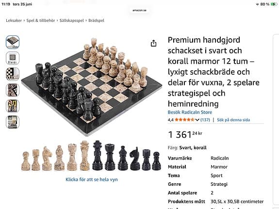 Schackspel i marmor