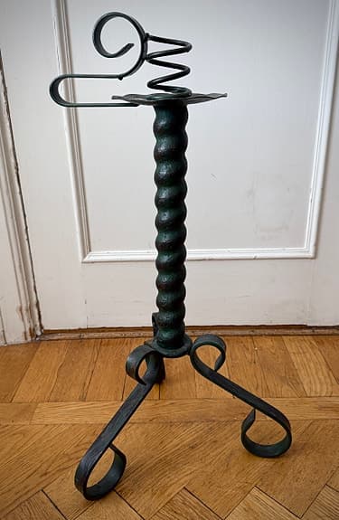 golv ljusstake i målad smide vintage retro 1900-tal hantverk ca 70-tal