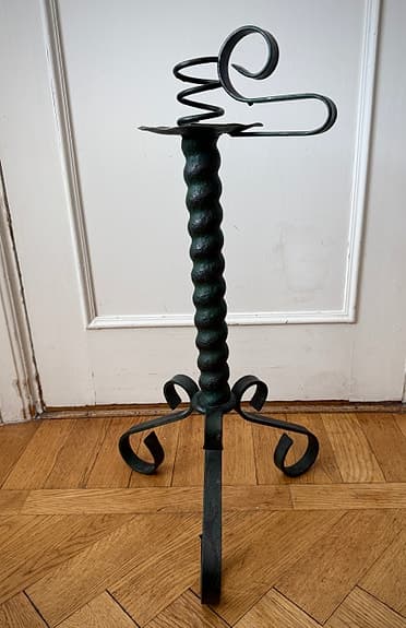 golv ljusstake i målad smide vintage retro 1900-tal hantverk ca 70-tal