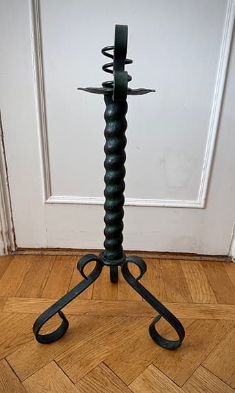 golv ljusstake i målad smide vintage retro 1900-tal hantverk ca 70-tal