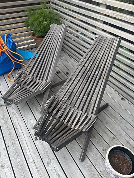 Hopfällbara trädgårdsstolar i trä 2 st