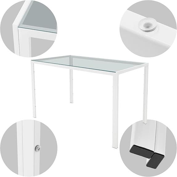 Nytt ML-Design Matbord/Skrivbord 120* 70* 75 cm. Metall/glas