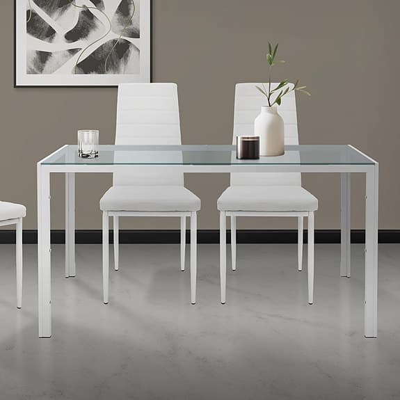 Nytt ML-Design Matbord/Skrivbord 120* 70* 75 cm. Metall/glas