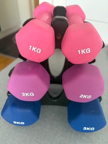 Hantlar 1-3 kg med ställ