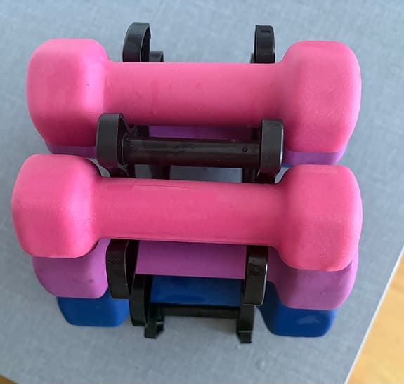 Hantlar 1-3 kg med ställ