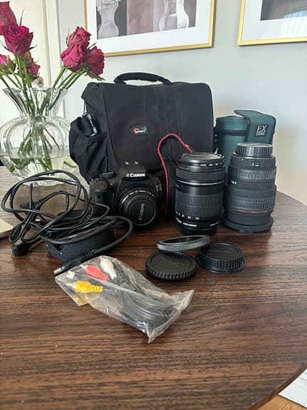 Canon 550D systemkamera + sigma objektiv 24-70mm + Canon EFS 18-135mm