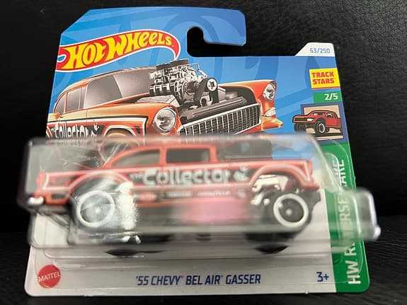 Hot Wheels ’55 Chevy Bel Air Gasser leksaksbil röd