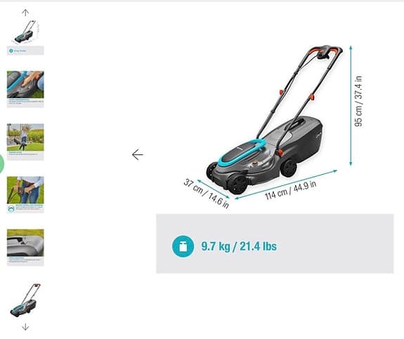 Gardena gräsklippare el