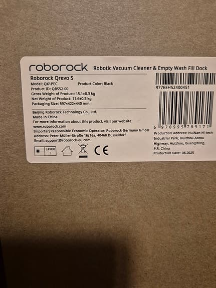 Roborock Qrevo S robotdammsugare svart