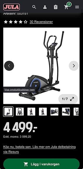 Sportop Crosstrainer svart/blå