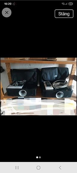 2 projektor Acer med väskor fjärren
