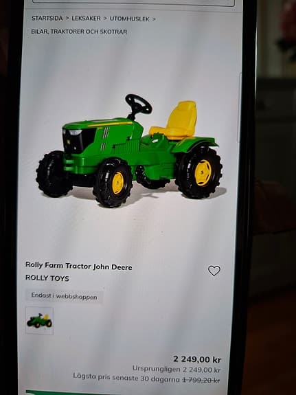 John Deere traktor för barn